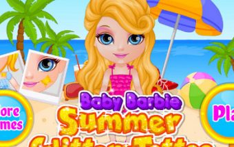 Baby Barbie Summer Glitter Tattoo