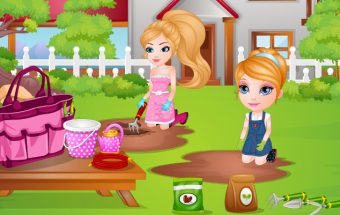 Baby Barbie Learns Gardening