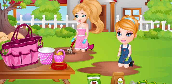 Baby Barbie Learns Gardening