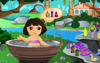 Cute Dora Bathing