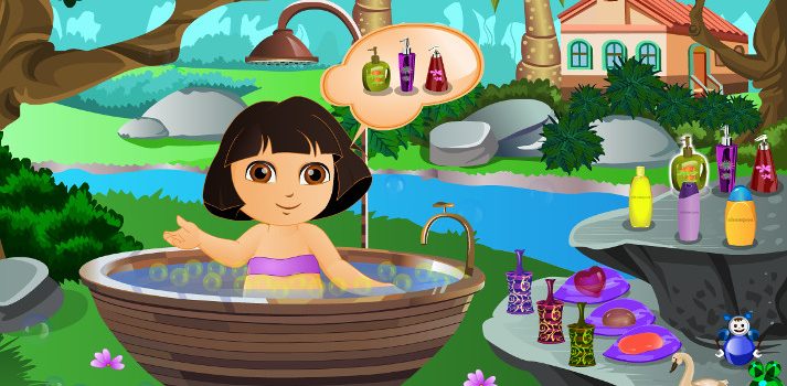 Cute Dora Bathing