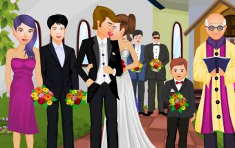 Wedding Couple Kiss
