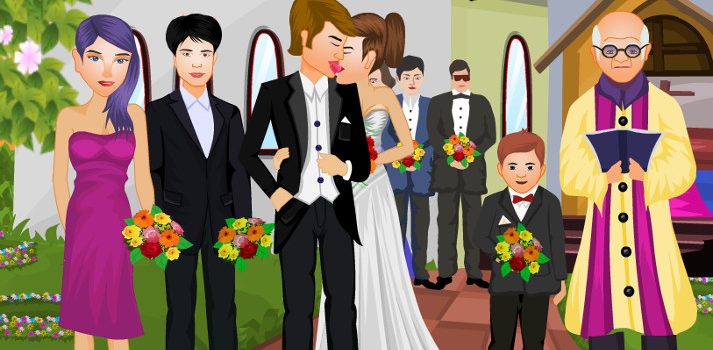 Wedding Couple Kiss