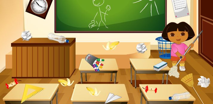 Pulizie a Scuola con Dora